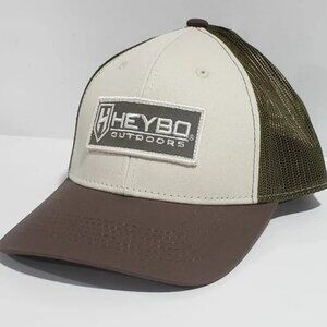 Heybo Outdoors Mesh Back Tri-Color Trucker Hat With Canvas Patch